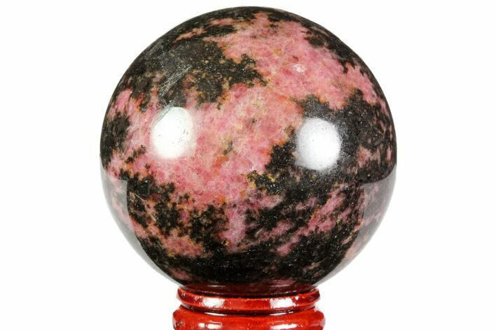 Polished Rhodonite Sphere - Madagascar #78789